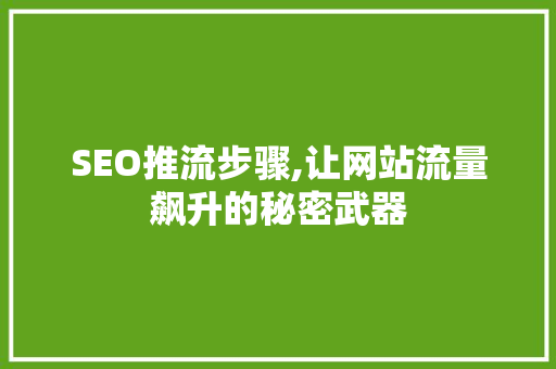 SEO推流步骤,让网站流量飙升的秘密武器