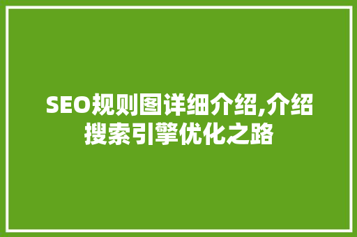 SEO规则图详细介绍,介绍搜索引擎优化之路