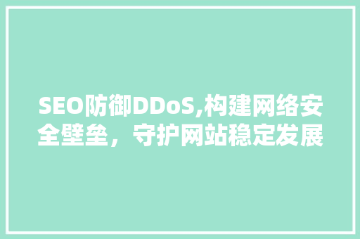 SEO防御DDoS,构建网络安全壁垒，守护网站稳定发展