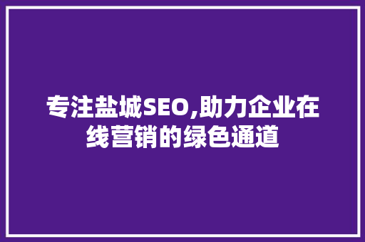 专注盐城SEO,助力企业在线营销的绿色通道