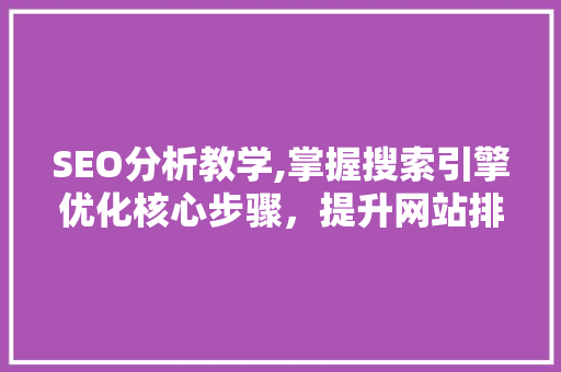 SEO分析教学,掌握搜索引擎优化核心步骤，提升网站排名