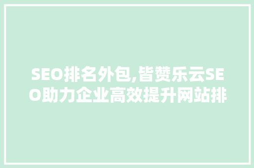 SEO排名外包,皆赞乐云SEO助力企业高效提升网站排名