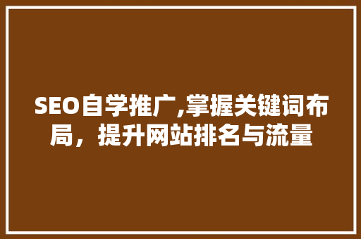 SEO自学推广,掌握关键词布局，提升网站排名与流量