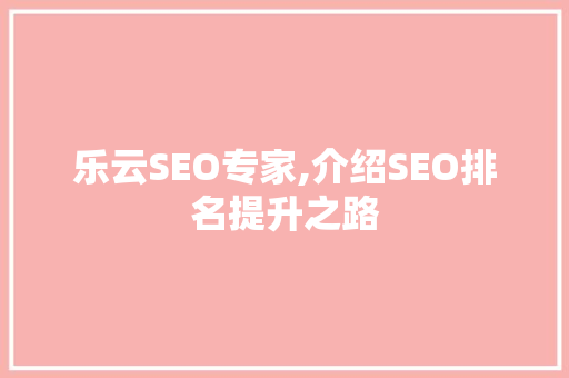 乐云SEO专家,介绍SEO排名提升之路