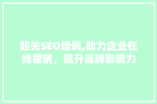 韶关SEO培训,助力企业在线营销，提升品牌影响力