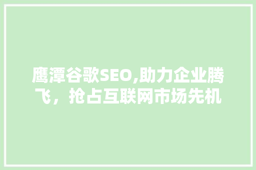 鹰潭谷歌SEO,助力企业腾飞，抢占互联网市场先机