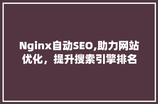 Nginx自动SEO,助力网站优化，提升搜索引擎排名