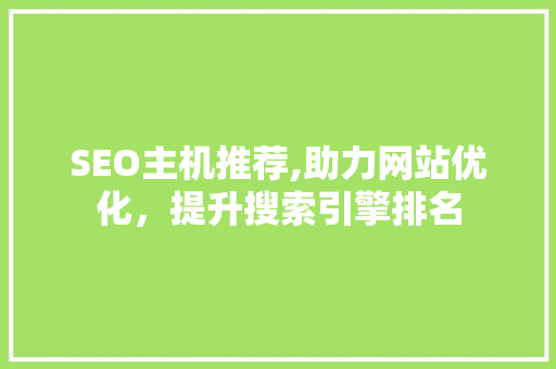 SEO主机推荐,助力网站优化，提升搜索引擎排名