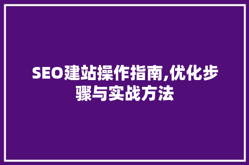 SEO建站操作指南,优化步骤与实战方法
