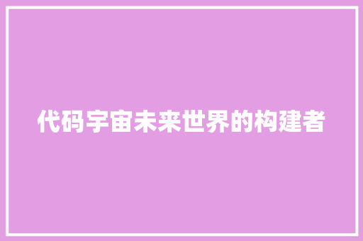 代码宇宙未来世界的构建者