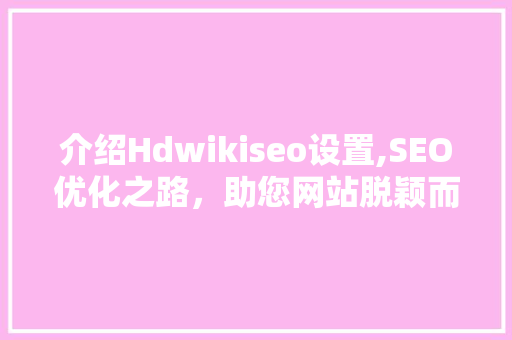介绍Hdwikiseo设置,SEO优化之路，助您网站脱颖而出