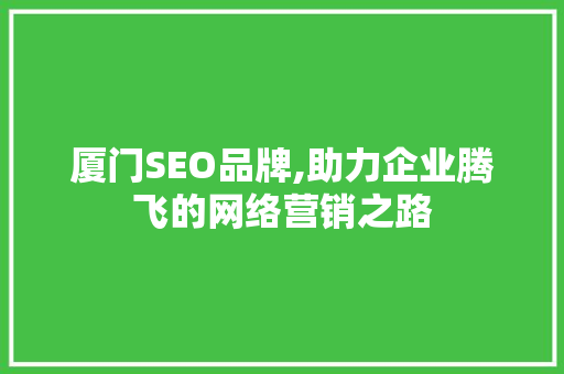厦门SEO品牌,助力企业腾飞的网络营销之路