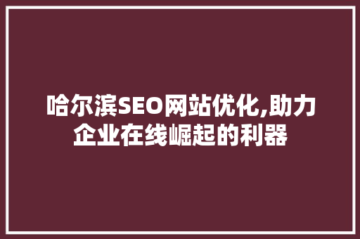 哈尔滨SEO网站优化,助力企业在线崛起的利器