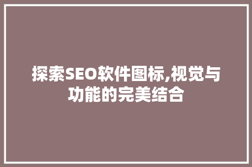 探索SEO软件图标,视觉与功能的完美结合