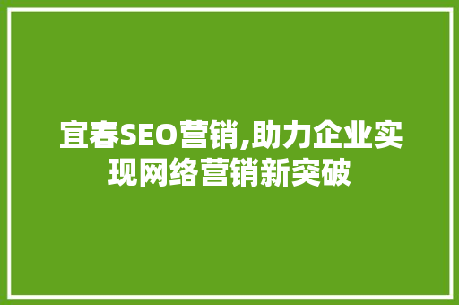 宜春SEO营销,助力企业实现网络营销新突破