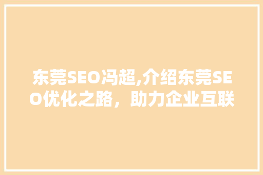 东莞SEO冯超,介绍东莞SEO优化之路，助力企业互联网营销腾飞