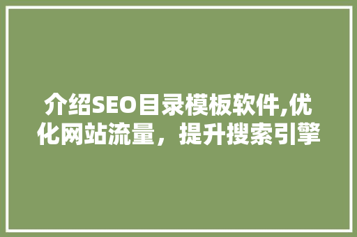 介绍SEO目录模板软件,优化网站流量，提升搜索引擎排名的利器