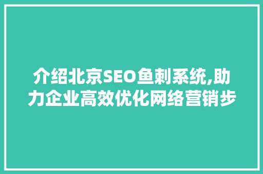 介绍北京SEO鱼刺系统,助力企业高效优化网络营销步骤