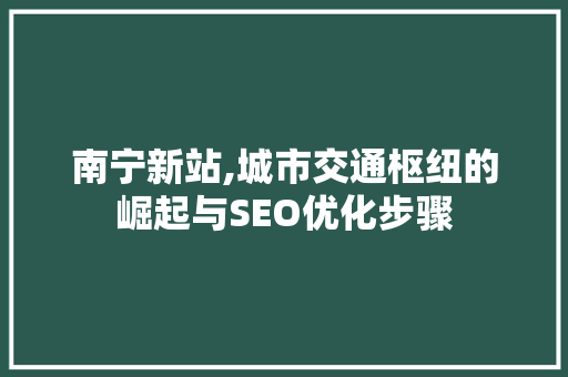南宁新站,城市交通枢纽的崛起与SEO优化步骤