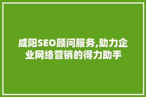 咸阳SEO顾问服务,助力企业网络营销的得力助手
