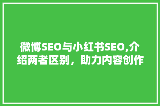 微博SEO与小红书SEO,介绍两者区别，助力内容创作者精准定位