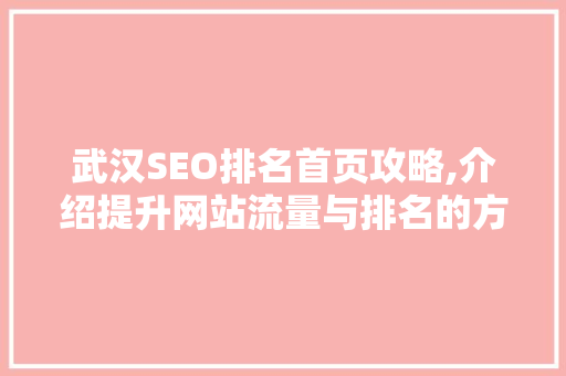 武汉SEO排名首页攻略,介绍提升网站流量与排名的方法