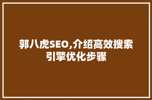 郭八虎SEO,介绍高效搜索引擎优化步骤