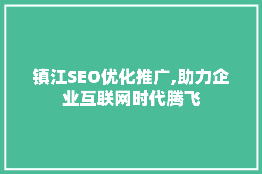 镇江SEO优化推广,助力企业互联网时代腾飞