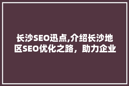 长沙SEO迅点,介绍长沙地区SEO优化之路，助力企业腾飞  第1张