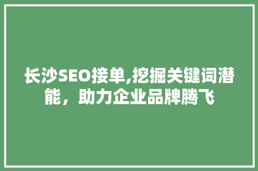 长沙SEO接单,挖掘关键词潜能，助力企业品牌腾飞
