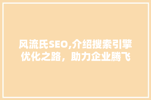 风流氏SEO,介绍搜索引擎优化之路，助力企业腾飞