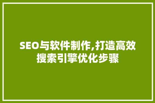 SEO与软件制作,打造高效搜索引擎优化步骤