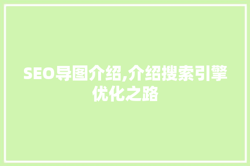 SEO导图介绍,介绍搜索引擎优化之路