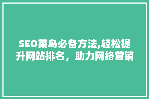 SEO菜鸟必备方法,轻松提升网站排名，助力网络营销
