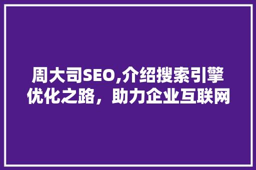 周大司SEO,介绍搜索引擎优化之路，助力企业互联网营销