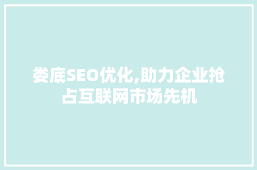 娄底SEO优化,助力企业抢占互联网市场先机