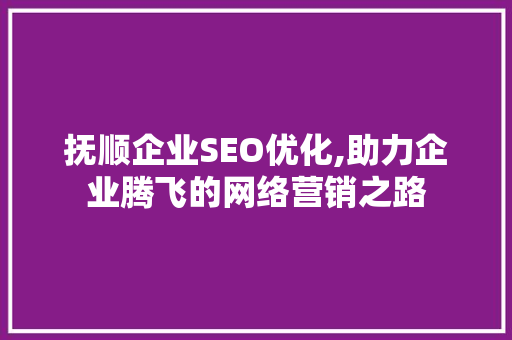 抚顺企业SEO优化,助力企业腾飞的网络营销之路