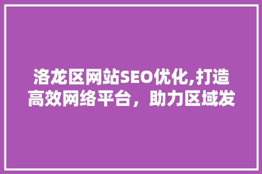 洛龙区网站SEO优化,打造高效网络平台，助力区域发展