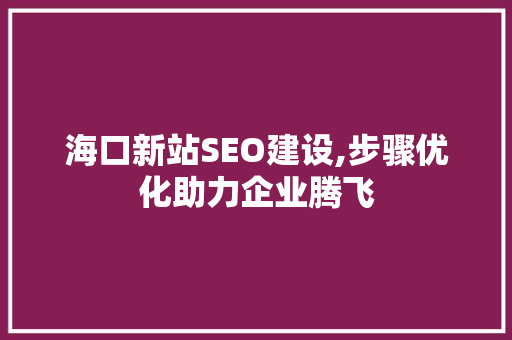海口新站SEO建设,步骤优化助力企业腾飞