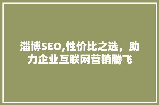 淄博SEO,性价比之选，助力企业互联网营销腾飞