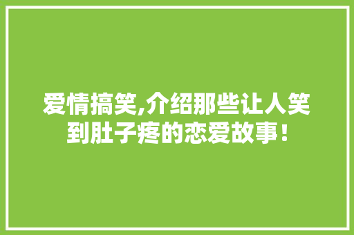 爱情搞笑,介绍那些让人笑到肚子疼的恋爱故事！