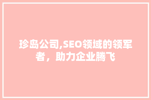 珍岛公司,SEO领域的领军者，助力企业腾飞
