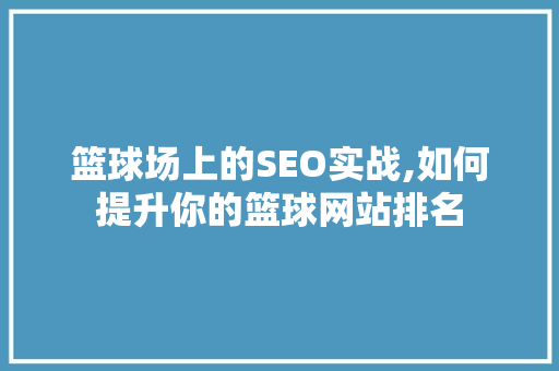 篮球场上的SEO实战,如何提升你的篮球网站排名