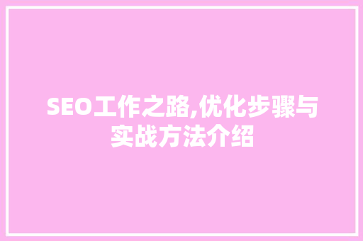 SEO工作之路,优化步骤与实战方法介绍