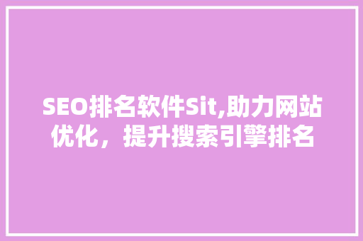 SEO排名软件Sit,助力网站优化，提升搜索引擎排名