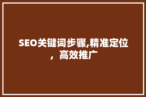 SEO关键词步骤,精准定位，高效推广