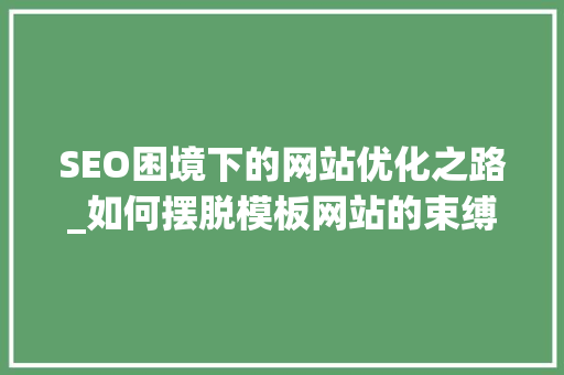 SEO困境下的网站优化之路_如何摆脱模板网站的束缚