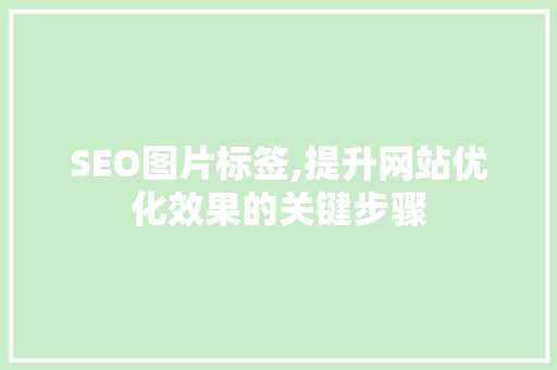 SEO图片标签,提升网站优化效果的关键步骤