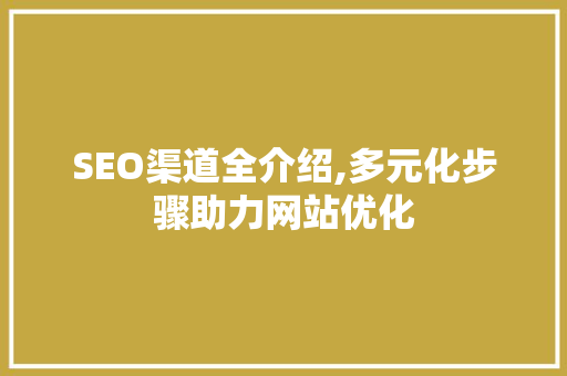 SEO渠道全介绍,多元化步骤助力网站优化