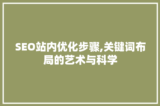 SEO站内优化步骤,关键词布局的艺术与科学